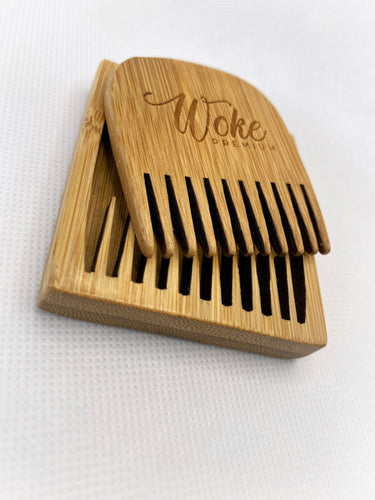 Bamboo Wood Beard Comb Set With Case